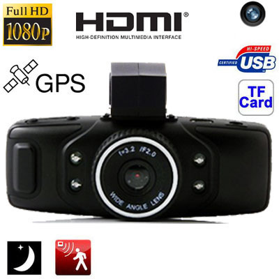 GS5000 Black, 1.5 inch LCD 1080P Full HD Camera Car DVR with GPS / G-Sensor / Night Vision / Motion Detection / HDMI/ Micro SD/T - Click Image to Close